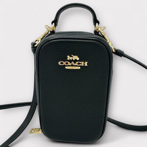 EUC Coach Women’s Black CB854 IMBLK EVA Phone Case Shoulder Bag - Picture 2 of 16